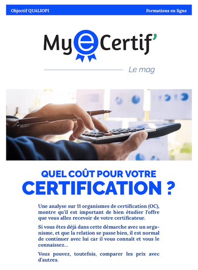 MyEcertif ebook3 quel cout pour certification mini